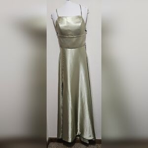 Sage Green Satin Bridesmaid Dress